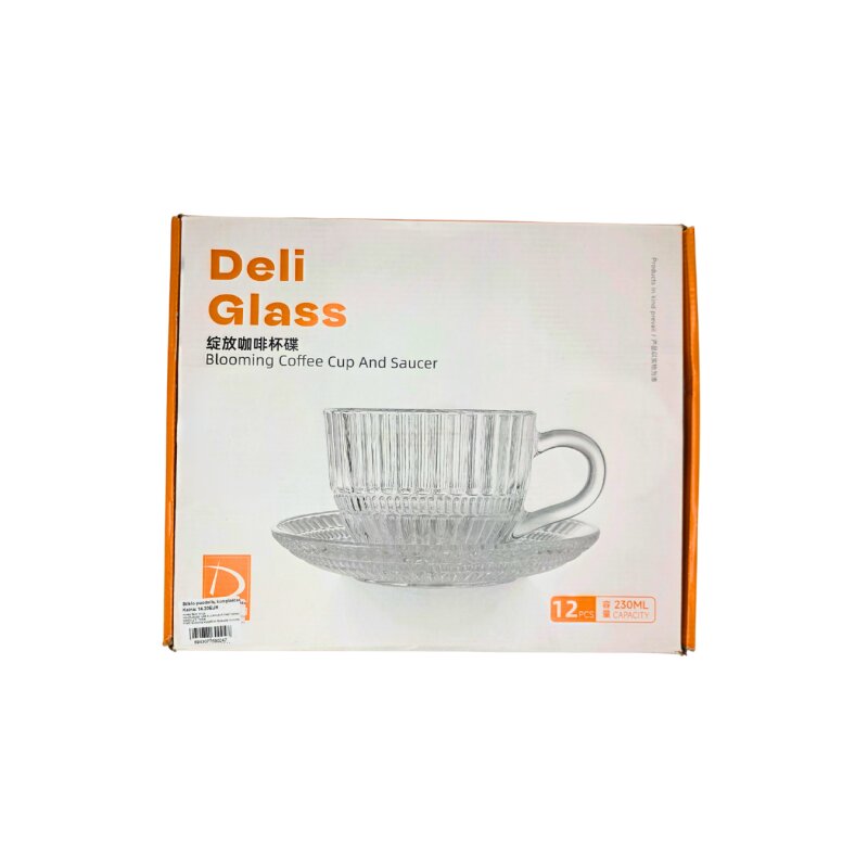 Stiklo puodelių komplektas 6asmenims CF9003-J