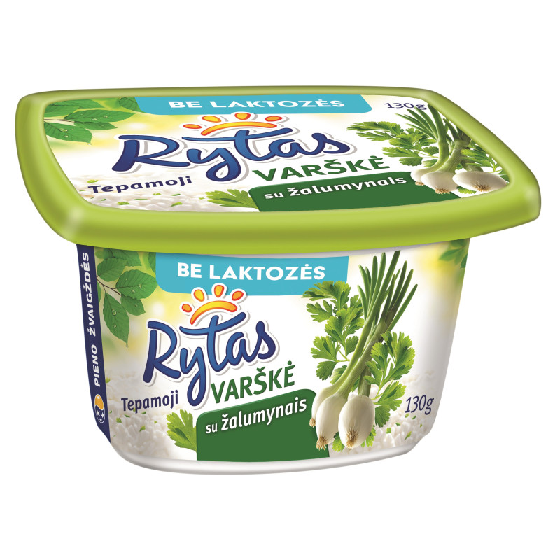 Tepamoji varškė RYTAS 130g, 15% rieb. su žalumynais