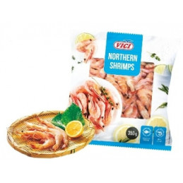 Šiaurinės krevetės su kiautu šald. 350g