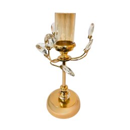 Metalinė žvakidė su stikliuku S046B