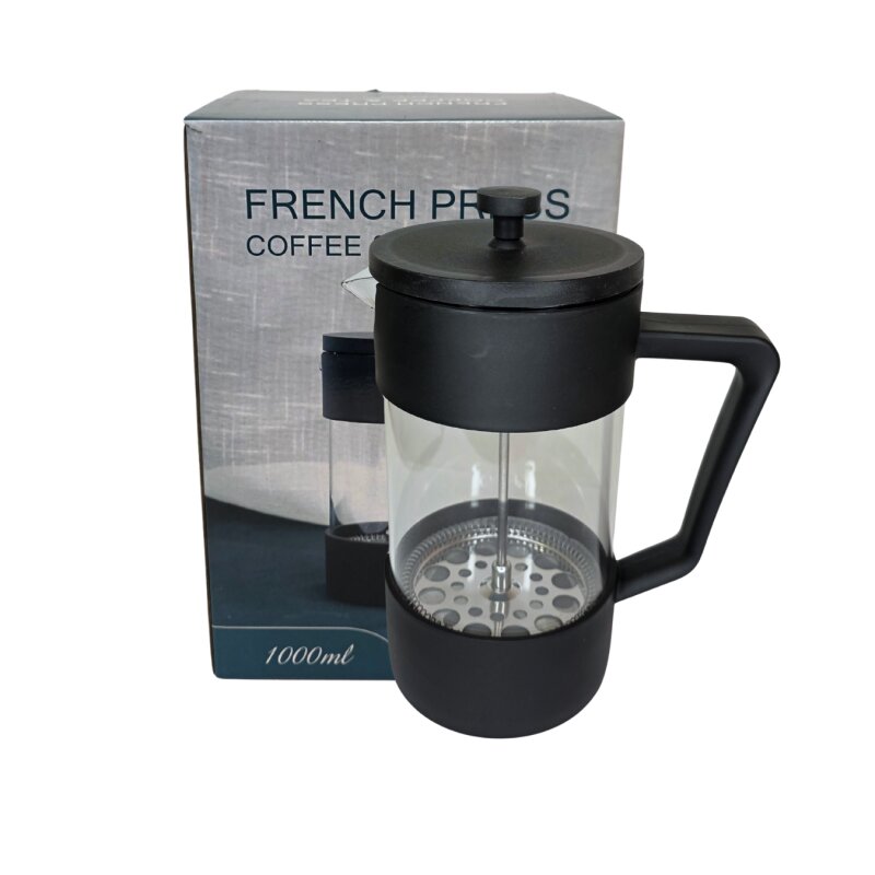 Stiklinis arbatinukas su nerūdijančio plieno nuspaudžiamu sieteliu 1000ml 4312