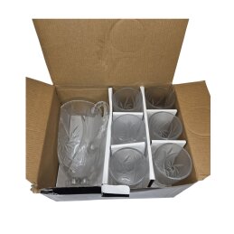 Stiklo ąsotis+6 stiklinės C-07022ET