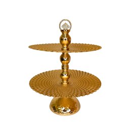 Metalinis desertų serviravimo rinkinys 2 aukštų S5672