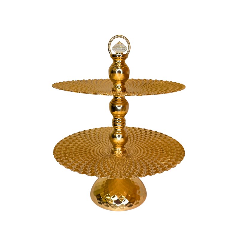 Metalinis desertų serviravimo rinkinys 2 aukštų S5672