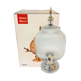 Šaltų gėrimų stiklinis indas su kraneliu 5L  1821