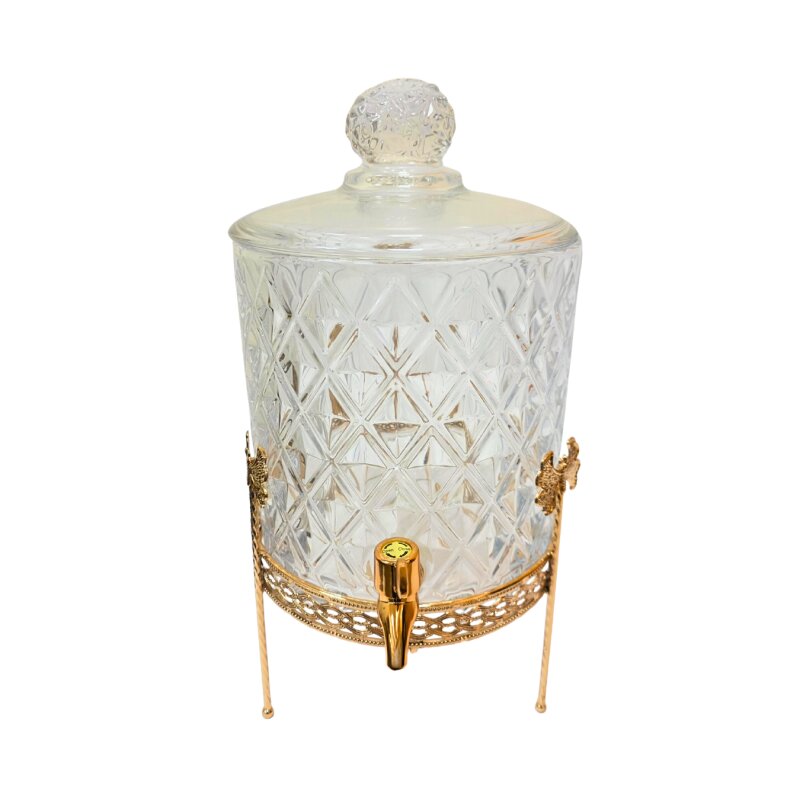 Šaltų gėrimų stiklinis indas su kraneliu 5L  WS620-2J