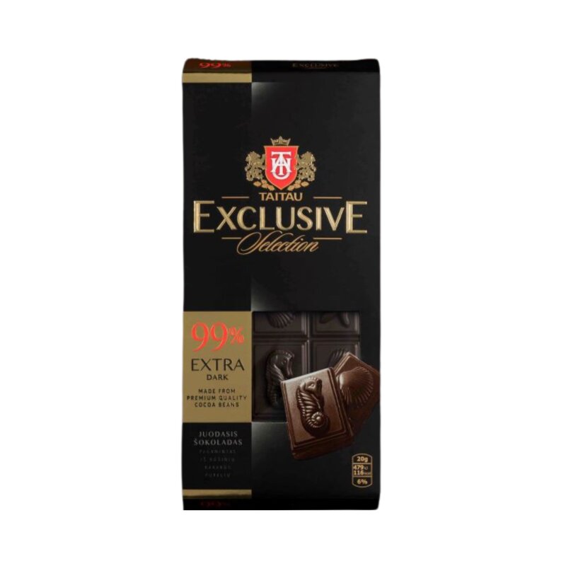Juodasis šokoladas TAI TAU Exclucive  90g kakavos 99%