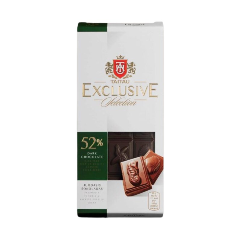 Juodasis šokoladas  TAI TAU Exclusive  100g kakavos 52%