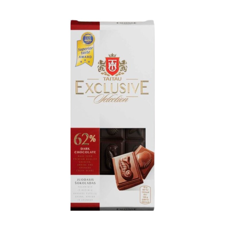 Šokoladas TAI TAU Exclusive 100g kakavos 62%
