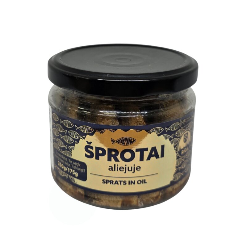 Šprotai aliejuje RIGA 250g/175g (stikle)