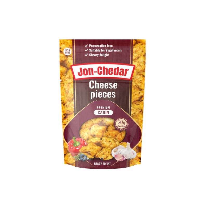 Čederio sūrio gabaliukai   Jon-Chedar Cajun  43%,80g