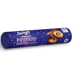 Dviejų sluoksnių imbieriniai sausainiai SELGA su šokolado skonio įdaru 205g