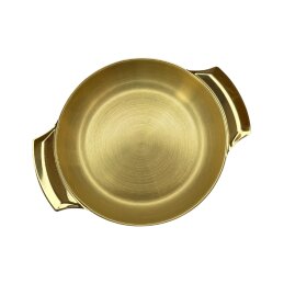 Metalinis dubuo-lėkštė 24cm 003-24 aukso spalvos