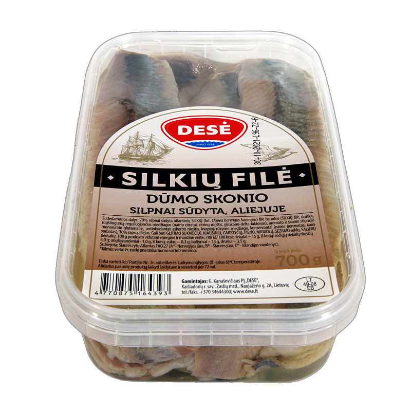 Silkių filė aliejuje dūmo skonio 700g