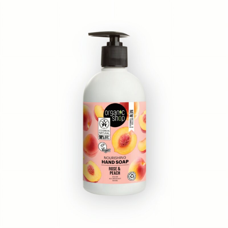 Muilas rankoms  Organic Shop  Rose & Peach 500ml