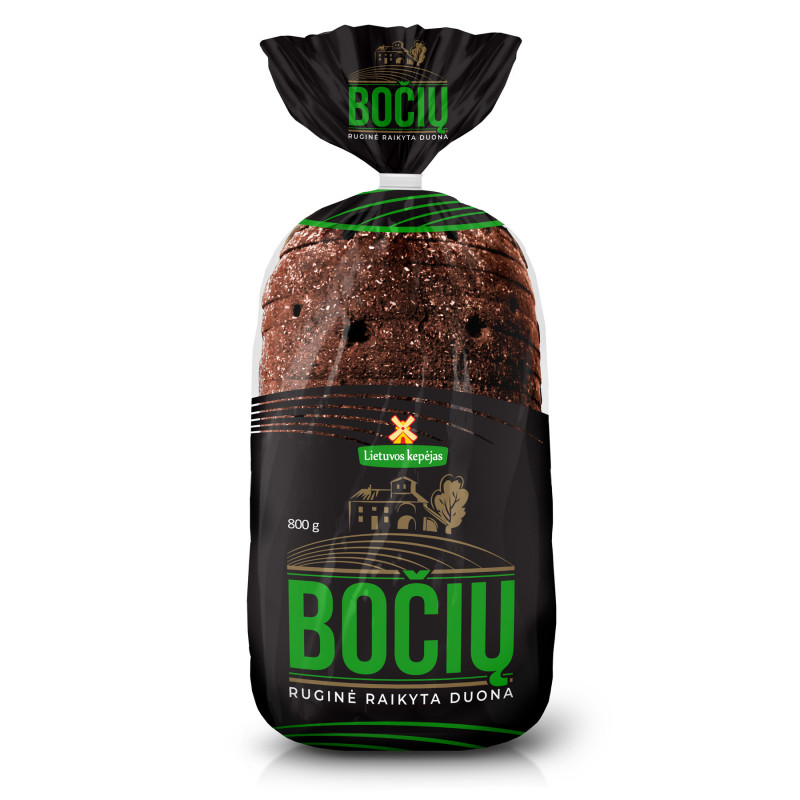 Juoda BOČIŲ duona, 800g