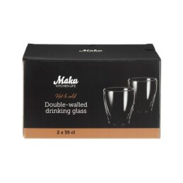 Dvigubo stiklo stiklinės 2*300ml Maku 335032