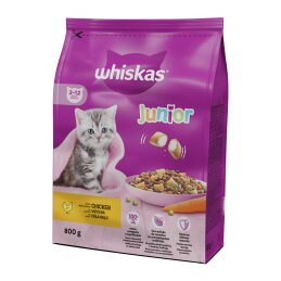 Sausas visavertis pašaras katėms Whiskas  Junior 800g su vištiena