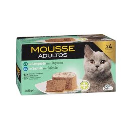 Kačių ėdalas 4*85g, skardinėse su žuvimi (lašiša - plekšnė)