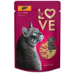 Konservuotas ėdalas katėms  My Love  su kepenėlėmis padaže 85g
