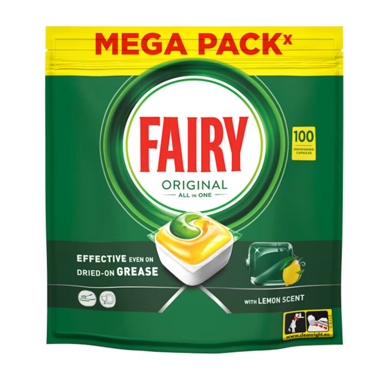 Automatinių indaplovių kapsulės  Fairy  100vnt Lemon