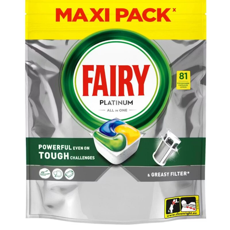 Automatinių indaplovių kapsulės  Fairy Platinum  81 vnt