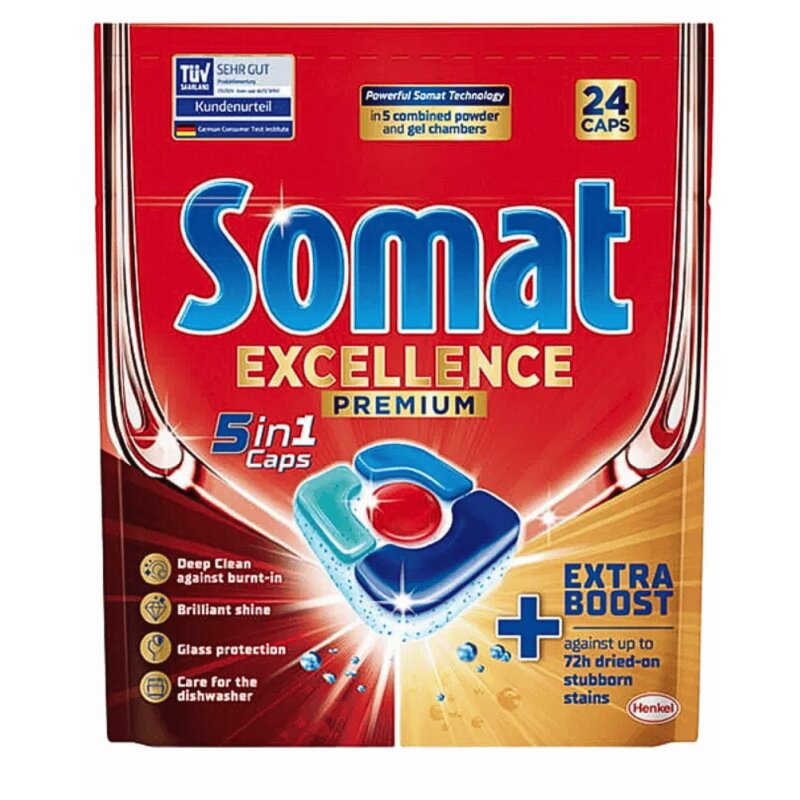 Kapsulės indaplovėms  Somat  Exellence 5in1 24vnt