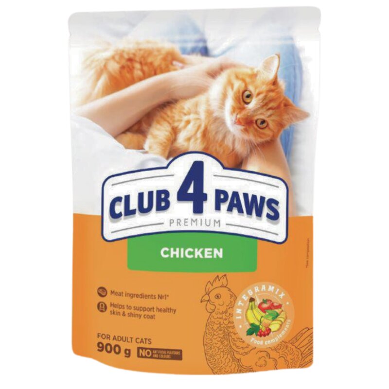 Sausas kačių ėdalas  Club 4 Paws  900g su vištiena