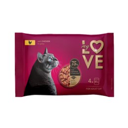 Konservuotas ėdalas katėms  My Love  su vištiena, 4x85g