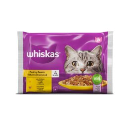 Konservuotas vyresnio amžiaus ėdalas katėms  Whiskas 4x85g su paukštiena