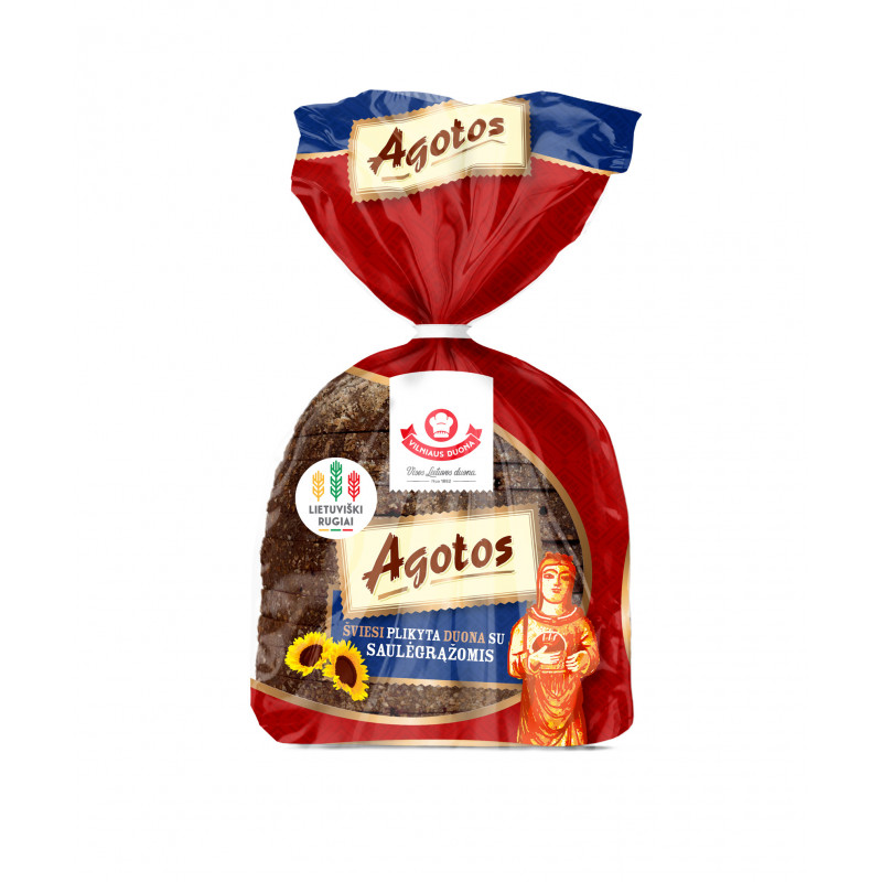 Agotos šviesi plikyta duona su saulėgrąžomis, 340g