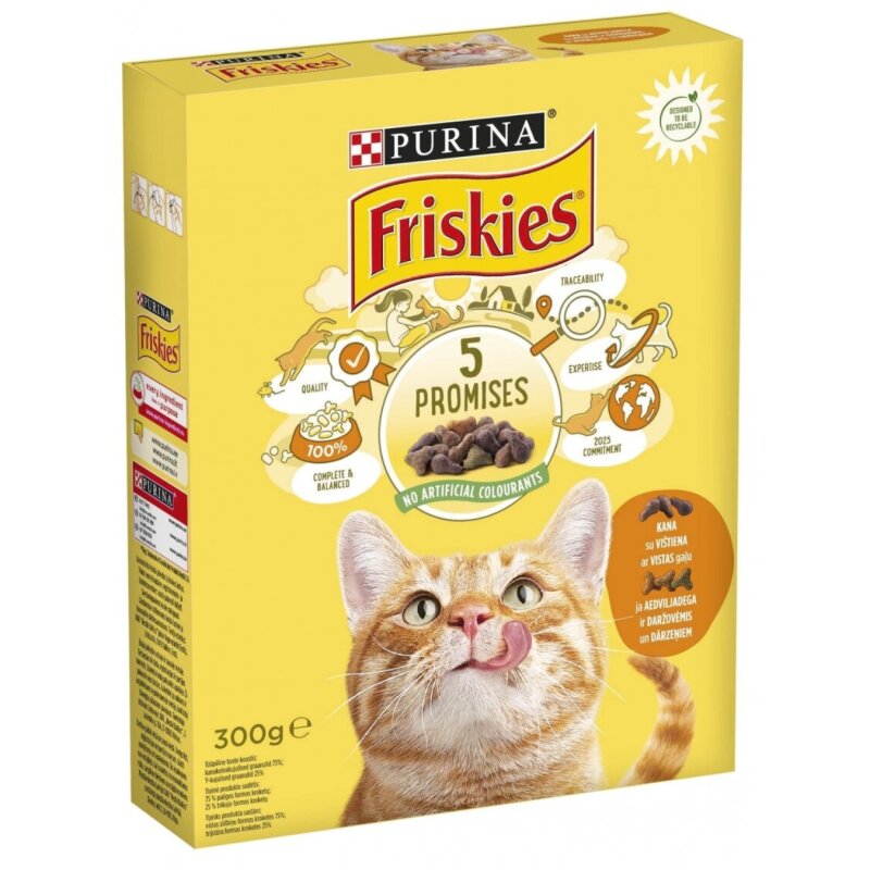 Sausas ėdalas katėms Friskies  300g su vištiena ir daržovėmis