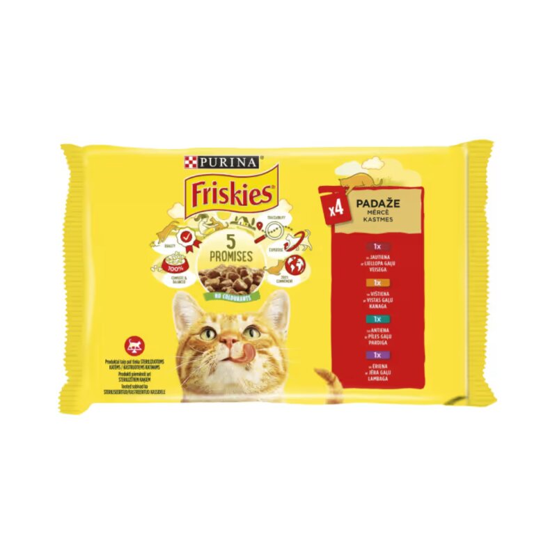 Konservai katėms Friskies  su jautiena 4x85g
