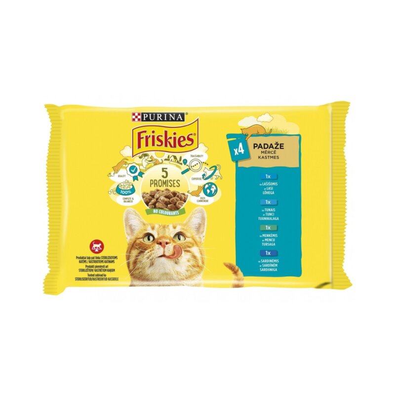 Konservai katėms Friskies  su lašiša,tunas ir sardinės 4x85g