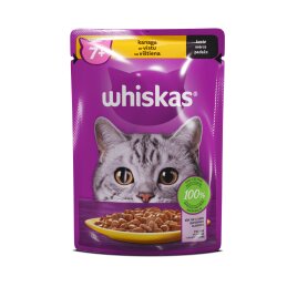 Konservuotas vyresnio amžiaus kačių ėdalas WHISKAS  85g su vištiena