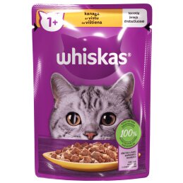 Konservuotas suaugusių  kačių ėdalas WHISKAS  85g su vištiena