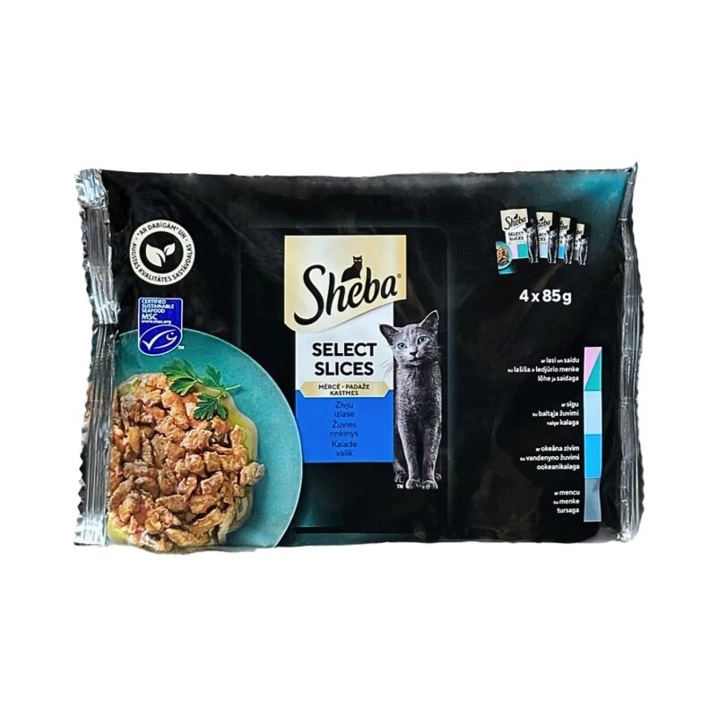 Konservuotas kačių ėdalas Sheba  su žuvimi 4x85g