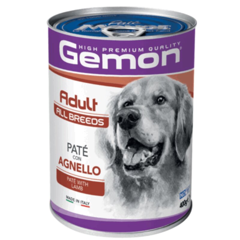Visavertis konservuotas ėdalas suaugusiems šunims Gemon su ėriena 400g