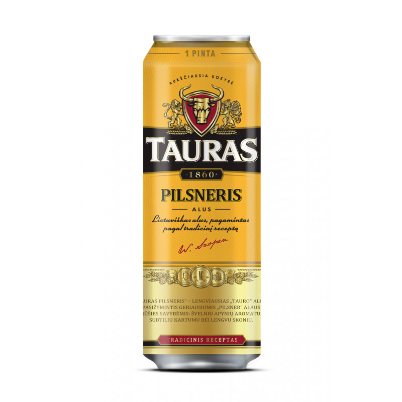 Alus Tauro pilsneris (4.6%), 568 ml