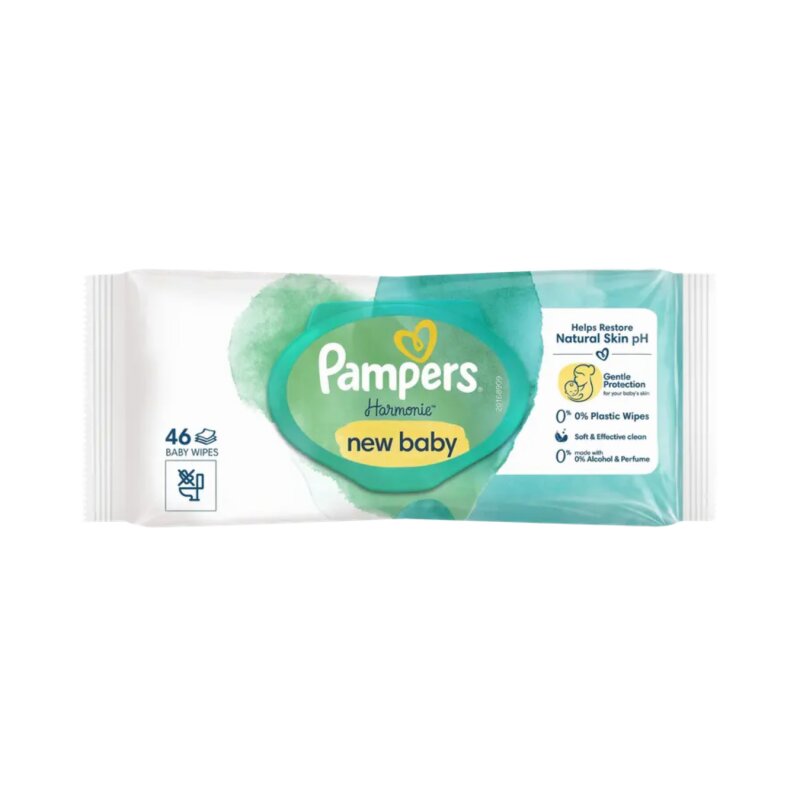 Kūdikių servetėlės  Pampers  Harmonie New baby 46vnt.