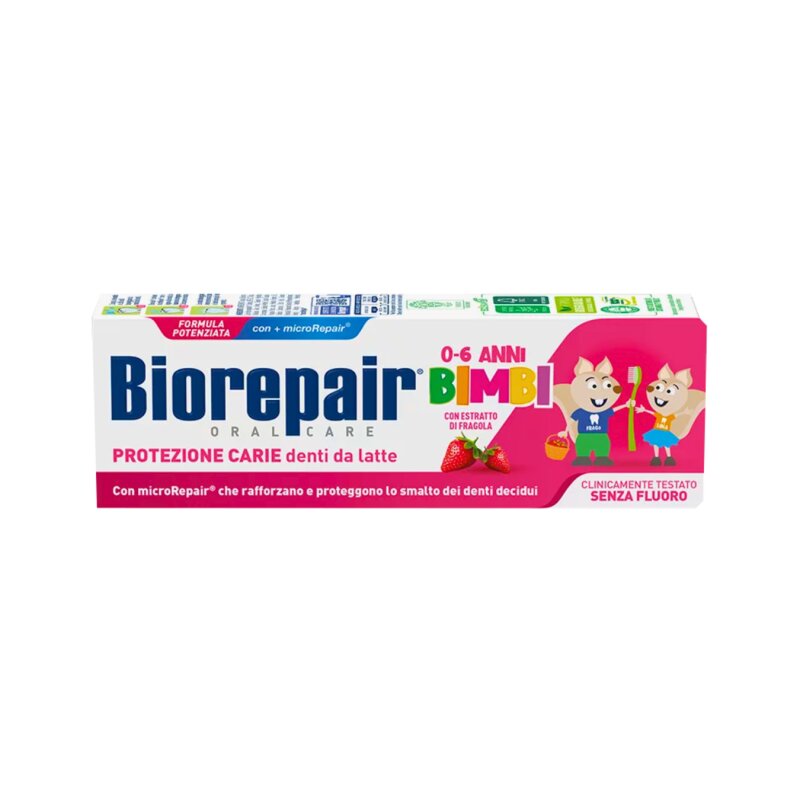 Dantų pasta  Biorepair  vaikiška braškių skonio 0-6m., 50ml