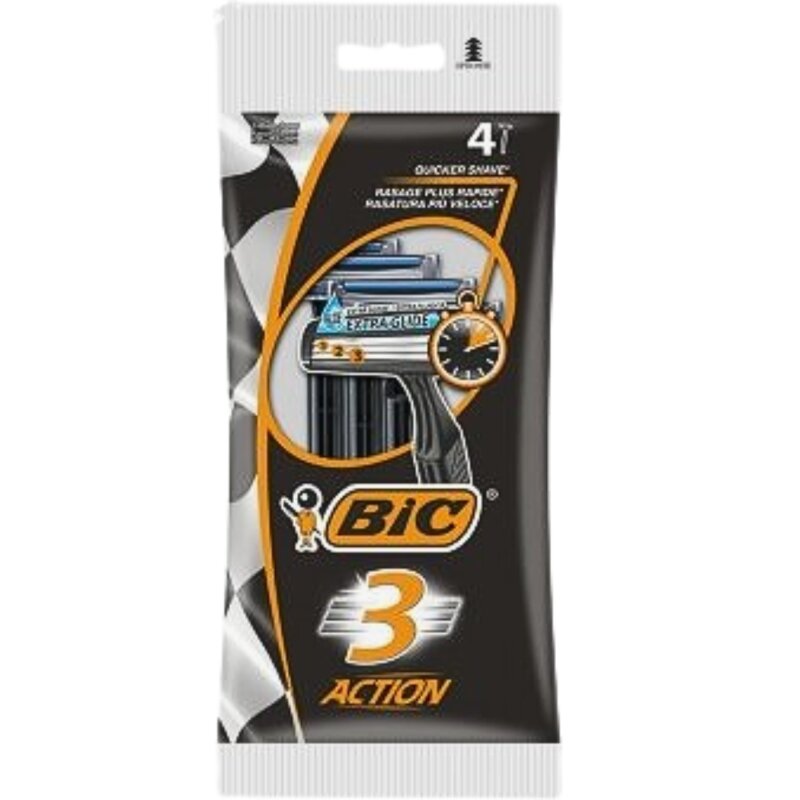 Vienkartiniai skustuvai  Bic3  Action 4vnt