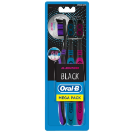 Dantų šepetėlis Oral-B Allrounder Black 3vnt