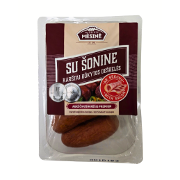 Karštai rūkytos dešrelės  SU ŠONINE  500g