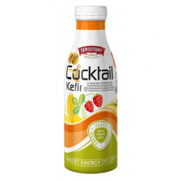 "Žemaitijos" kefyro kokteilis 450g, 0.4% riebumo su  bananais ir braškėmis