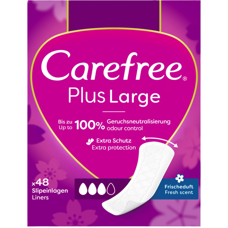 Įklotai Carefree Plus Large Fresh 48vnt