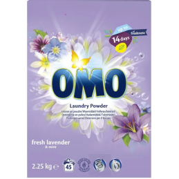 Skalbimo milteliai  OMO  švelnaus levandų ir mėtų kvapo 2,25kg