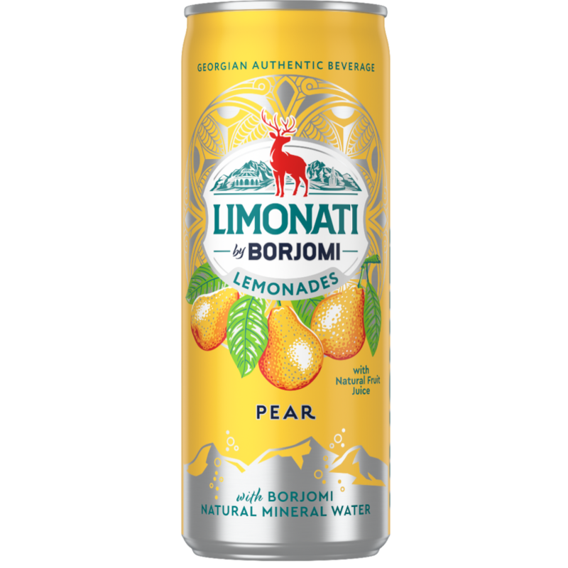Gazuotas sulčių gėrimas  Limonati by Borjomi  330ml kriaušių skonio