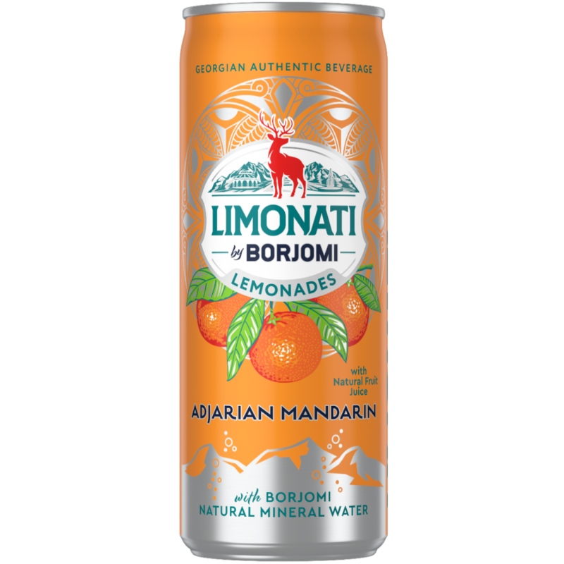 Gazuotas sulčių gėrimas  Limonati by Borjomi  330ml Adžarijos mandarinų sk.