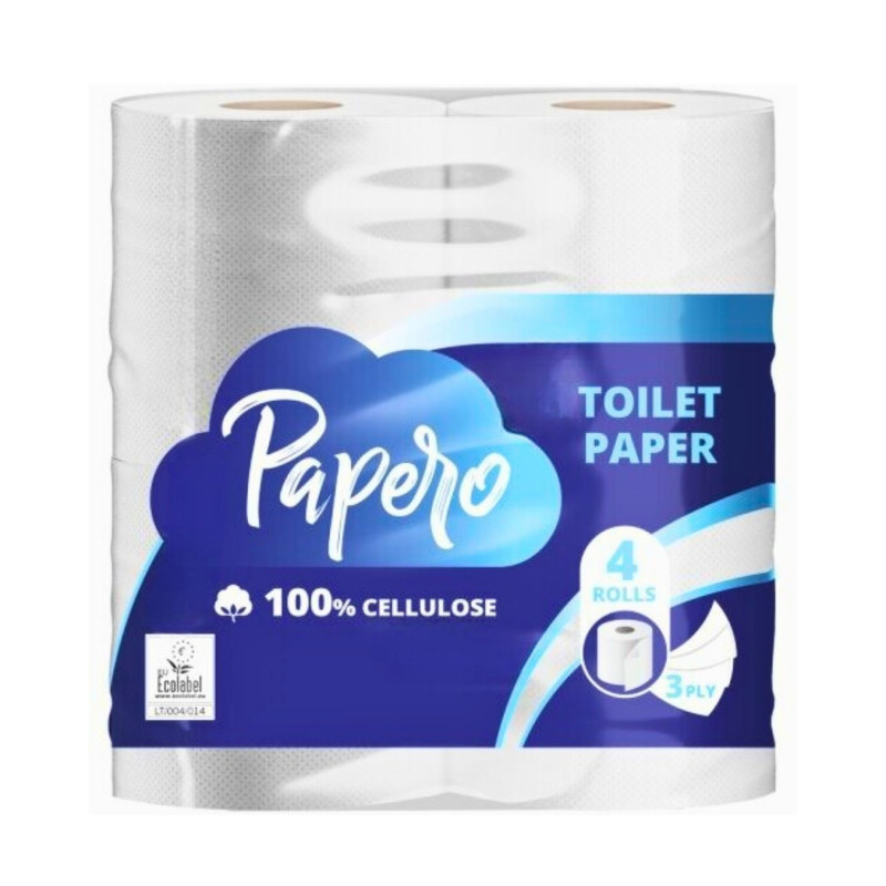 Tualetinis popierius  PAPERO  3sluoksnių 4vnt